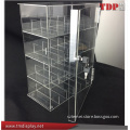 Factory custom clear lucite pmma acrylic food display cases acrylic floor display stand acrylic cigarette display